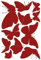 wandtattoo-factory Aufkleber Schmetterlinge 11Stück - einfarbige Sticker Wandaufkleber Sticker - Farbe: Dunkelrot