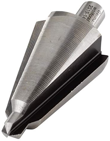 wolfcraft Blechschälbohrer HSS, Rundschaft 10 mm Ø 8-31mm I 2519000 I Für stufenloses Aufbohren und Entgraten von Metall und Kunststoff