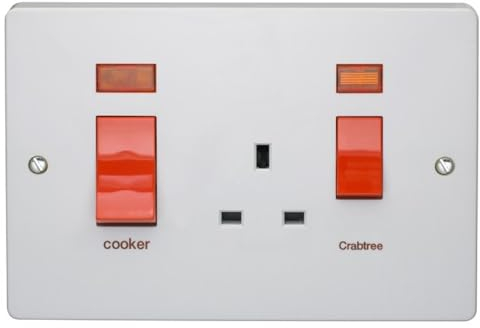 Crabtree 4520/31 Cooker Control Unit with neon Indicators (Larger Plate Size)