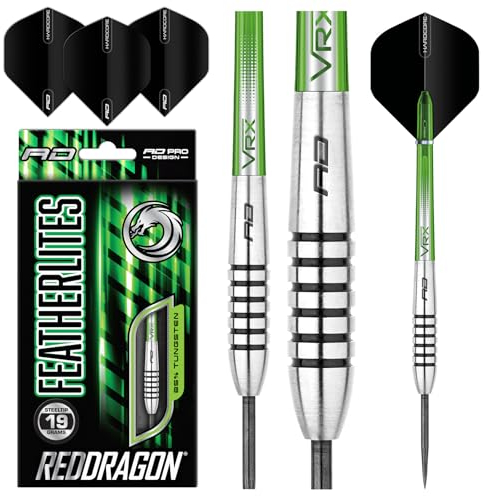 RED DRAGON Featherlite 9: 19g Tungsten Darts Set mit Flights und Schäfte