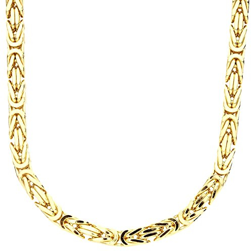 .iced-out. Sterling 925er Silber Königskette - BYZANTIN 6x6mm gold 70cm
