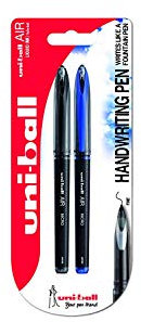 Uni-Ball Blister Micro-Air-Kugelschreiber, Schwarz/Blau (2 Stück)