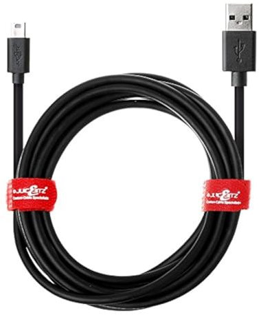 JuicEBitz 5m USB A to MINI B 22AWG Fast Data Charger Cable Lead compatible with DashCam/SatNav inc. NextBase 522/512GW, 422/412GW, 402G, 322/312GW, 212G, DUO HD etc (Black)