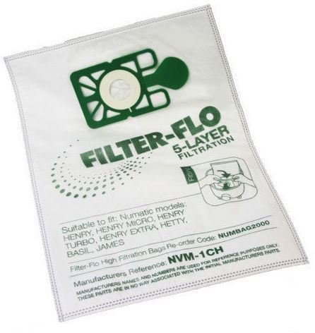 5 X NEW Numatic Henry Hetty James FILTER FLO Vacuum Cleaner Hoover Bags