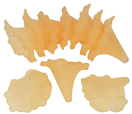 Blütenkelch-Perlen 10er-Pack 41x35mm Kelche Lilien Röcke Blumenkelch Farbauswahl, Farbe:vanille