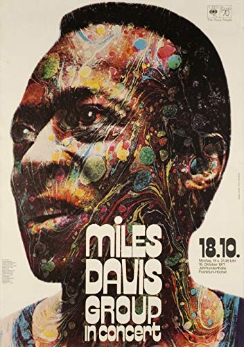 Eliteprint Miles David Classic A3 Vintage Band Rock Blues alternatives Konzert-Poster auf 250 g/m² Druckmaterial