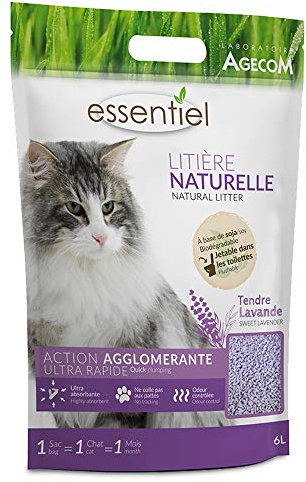 Litière naturelle Lavande Biodegradable 6 L - Essentiel 6 l