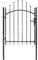 vidaXL Portail de jardin avec dessus arqu¨¦ Acier 1 x 1,75 m Noir