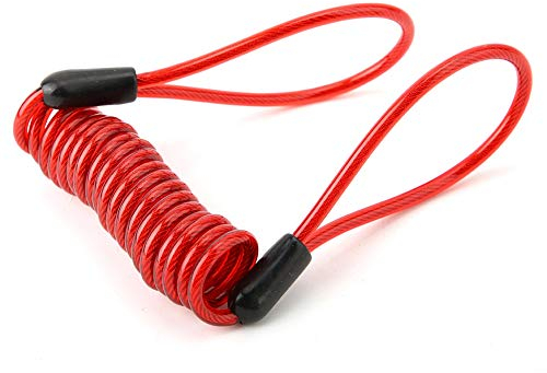 Bremsscheibenschloss, 1,2 Mt Draht Fahrradschloss Feder Erinnerung Kabel Diebstahlsicherung Seil für Roller Motorrad Motorrad, Sicherheit Stahldraht (ROT)
