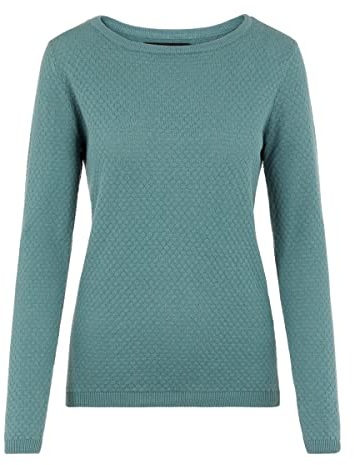 VERO MODA Damen VMCARE Strickpullover Longsleev O-Neck Pullover, Blau (North Atlantic), M (EU)