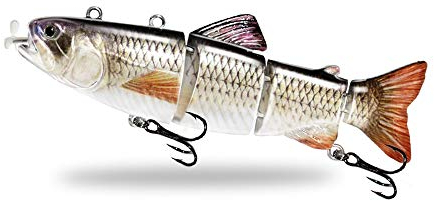 Ods Lure Robotic Schwimmköder USB wiederaufladbar Fischköder mit LED Licht Elektrischer Angelköder mit 4 Gelenke (379)