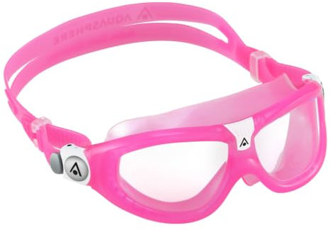 Aquasphere Seal Kid | Schwimmbrille für Kinder ab 3 Jahren mit UV-Schutz, Silikondichtung und beschlag- und auslaufsicheren Gläsern für Jungen und Mädchen, Rosa - Klare Linse