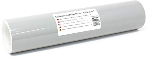 Finest Folia 3m x 31cm Plotterfolie 105 Farben Matt/Glänzend Selbstklebend Bastelfolie zum Plotten Möbelfolie (072 Hellgrau, Matt)