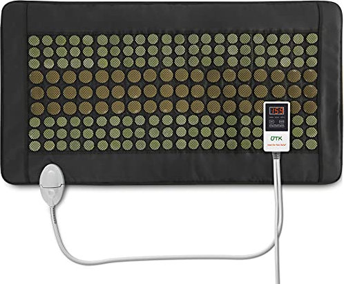 UTK Far Infrared Heating Pad for Back, Weight Heating pad Dense 132 Jade and 54 Tourmaline Stones Matrix 160 Watt Fast Heat Up,Size :21x38