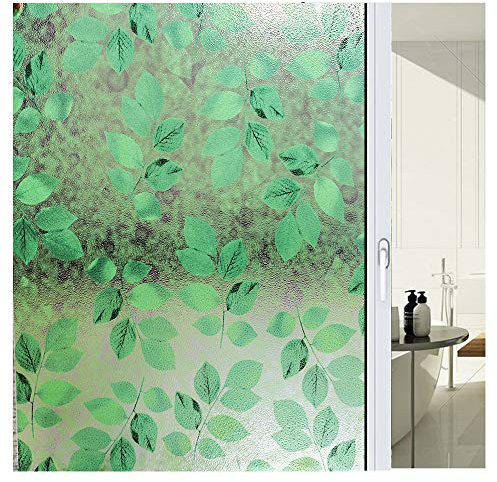 LAVOUP Fensterfolie, Privatsphäre, Nicht klebend, Buntglasfolie, 3D-dekorativ, bunt, Fensteraufkleber, Vinyl, für Badezimmer, Konferenzraum und Schlafzimmer,17.5 * 78.7 inch