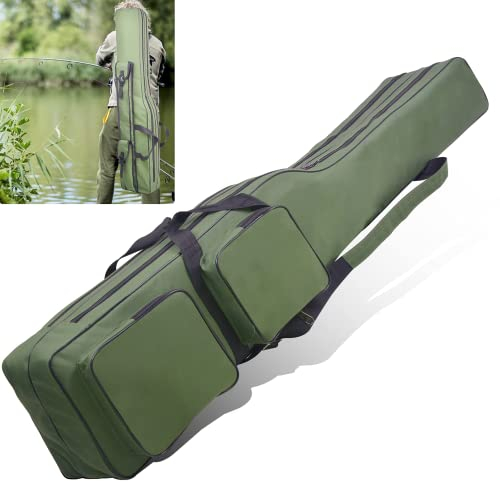 SHADDOCK Rutentasche Angeltasche 130cm Angelrutentasche wasserdichte tragbare Angelrute Angelrolle Angeltasche Oxford Große Kapazität Angelausrüstung Tasche