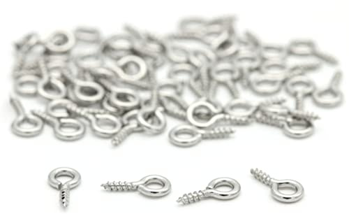 NaturSchatulle Schraubösen Schraubhaken 10x5mm Ringschrauben I 100 Stück Edelstahl Augenschrauben Ösenstifte Basteln Schmuckherstellung