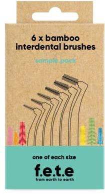 f.e.t.e | Bamboo Interdental Brush Multipack | Biodegradable & Compostable Handle | Recyclable Soft Bristles | Sustainable | Vegan