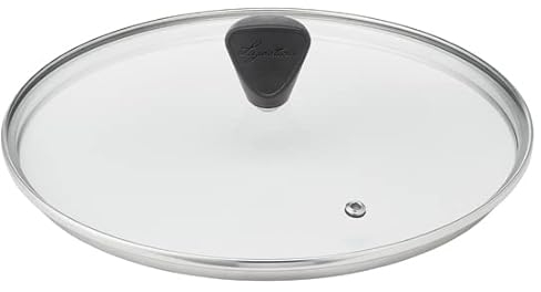 lagostina coperchio cm 28 per padelle pentole e casseruole in vetro con bordo acciaio e pomello in bakelite Demetra