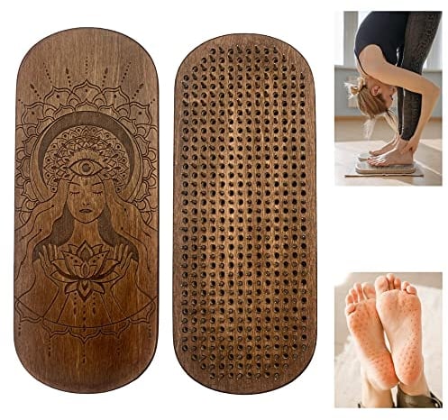 TENGRY Sadhu Brett, graviertes Naturholz, Sadhu, kompaktes Sadhu-Brett für Yoga, Meditation, 10 mm, handgefertigt, Nagelbrett, Akupunktur-Fußmassage, Yoga-Geschenk, Lakshmi (klassisches Braun)
