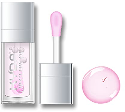 KYDA Color Change Lip Glow Oil, Moisturizing Crystal Jelly Lip Oil Lip Gloss, Transparentes Lippenöl Getönt für die Lippenpflege Verhindert Rissige Lippen (000#Transparent colour change)