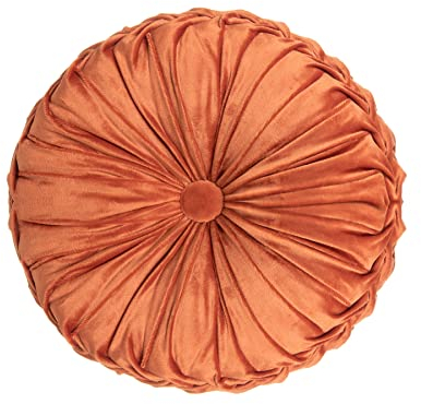 Fouriding Runde Wurf Kissen für Couch dekorative 15 X 15 Kürbis Runde Samt Kissen für Sofa Bett Stuhl Boden Auto dekorative (Orange)