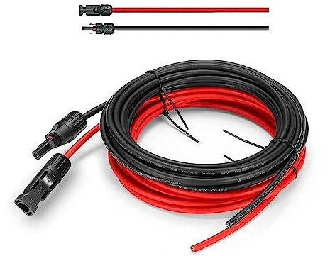Solarsys® - 10m Cable de Extensión Paneles Solares 4mm² 12AWG, TÜV Certificación IP68 Cable Fotovoltaico DC 1500V con 1 Conector PV, para Panel Solary Sistemas Energéticos, 10 Metros