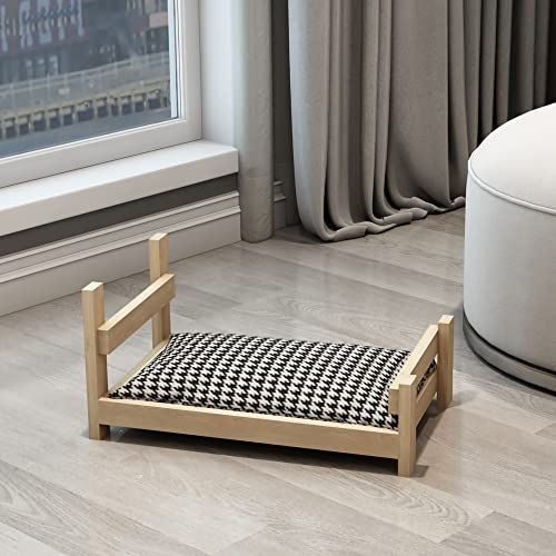 [en.casa] Cuccia per Gatto 50 x 31 x 25 cm Struttura Letto in Legno di Pino Letto per Gatto in Stile Mobile - color Naturale