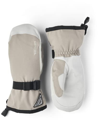 Hestra Unisex Puderhandschuh, winddicht, Leder, Alltags-Winterkleidung, alpiner Ski-Fäustling für Damen und Herren, Beige, Größe 8
