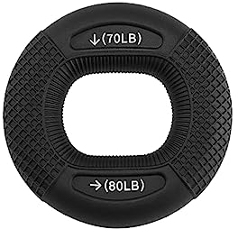 Handtrainer Ring Silikon, HandgriffstäRker Trainer Unterarm Finger Handgrifftrainer Silikonringe HandgriffstäRker Trainer Griffkraft Trainer für Muskeltraining Sport Fitness Klettern 70lb 80lb