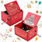 Amaxiu Handkurbel Spieluhr, Happy Birthday Holz Spieluhr, handbetätigte Spieluhr mit Vintage Gravur Mini Spieluhr mit Melodie – Alles Gute zum Geburtstag Geburtstagsgeschenke für Familie Freunde