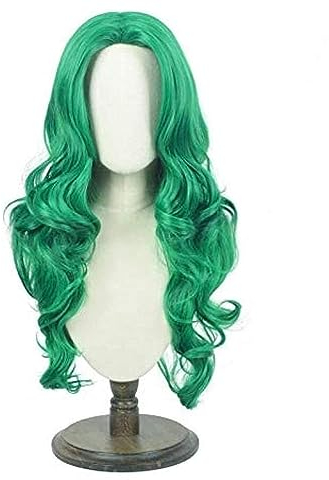 NEZIH Anime Coer Wig. Sailor Moon Mercury Mars Jupiter Venus Uranus Neptun Pluto Saturn Chibi USA Cosplay Perücken for Halloween Party Sailor Jupiter Perücke, Mit Perückenkappe, Dekorativem Zubehör