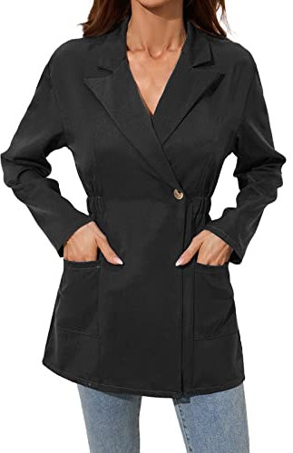 LAOSU Femmes Blazer Veste Revers Ouvert Avant Cardigan,Blazer Rose Pale,Blazer Bleue,Blazer Rayé Femme,Blazer Bleue,Blazer Avec Ceinture,Blazer Doré Femme