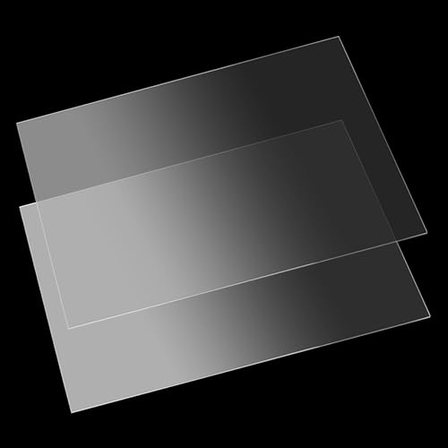 KEILEOHO 2 Pack A3 Clear Acrylic Sheet, 3mm Thick Transparent Plastic Panels, 420x297x3mm Rectangle Acrylic Plastic Board for Picture Frame Painting Display