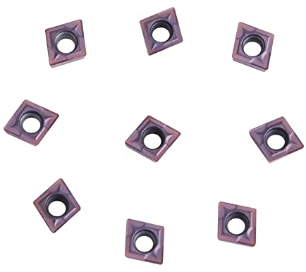 10 Stück Violette Bronze CNC-Hartmetallspitzen, Einsätze, Fräser, Drehmaschine, Drehwerkzeug für 45 Stahl, A3-Stahl, Edelstahl 201, 304 Edelstahl