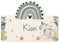 KIDSMOOD Personalisierte Wand-Garderobe mit Wunschnamen, Kleiderhaken aus Holz mit süßem Tier-Motiv für Babyzimmer, individuelle Garderobenleiste für Kinderzimmer