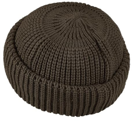 CLAPE Strick Dockermütze Seemannsmütze Trawler Fisherman Beanie Winter Strickmütze Kurz Weich Stretchy Wollmütze Rollmütze Herren