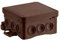 SIMET Anschlussdose NS6 FASTBOX&HOOK, Abmessungen 85 X 85 X 40 MM, braun, halogenfrei, selbstverlöschend, UV-beständig, IP54, mit Einhängemöglichkeit HNS, 1 St.