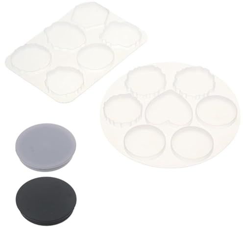 YYlingx 2 Pcs Phone Grip Resin Moulds, On Top Phone Grip Silicone Resin Moulds with 20 Pcs Blank Phone Socket Holders,Epoxy Mould for Badge Reel Buddy DIY