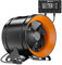 Hon&Guan 200mm EC Rohrventilator mit Temperatur- und Feuchtigkeitsregler, 1411m³/h Rohrlüfter mit EU-Stecker für Growzelt Gewächshaus Aktivkohlefilter HVAC