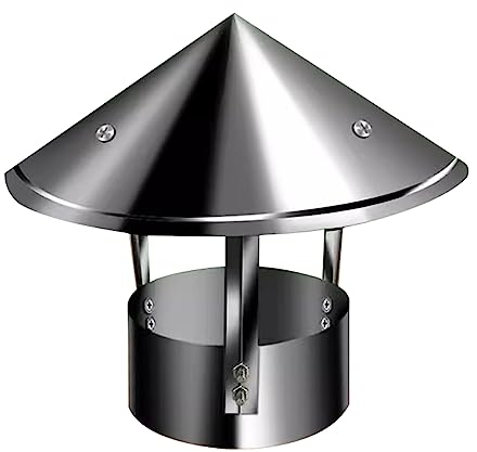 CRRONG Schornsteinhaube aus Edelstahl, Regenschutz, Schutzkappe, Ende, Schornsteinhaube 304 Edelstahl, 15 cm (5,9 Zoll)