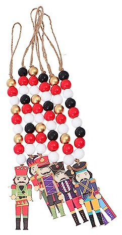 RORPOIR 1satz Holz Weihnachtsdekoration Mit Bunten Pendants Und Perlen Kreative Ornamente Für Festliche Stimmung Zuhause Restaurant Und Bar