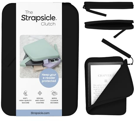 Strapsicle Pochette en silicone pour Kindle et liseuses électroniques – Sac multifonction pour téléphone, portefeuille et clés – Compatible avec Kindle de 6, Kobos, Nook, Paperwhite 6,8, iPad Mini 6