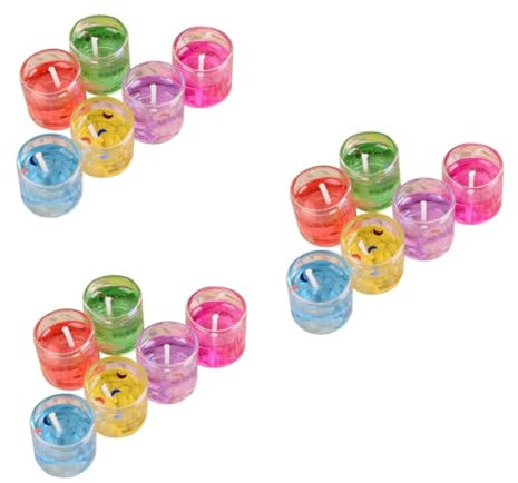 Alipis 3 Sätze 6 Packung Gelee Kerzen Party Valentinsgrüße Citronella-kerze Teelicht Geburtstagskerzen Für Kuchen Geburtstagstorte Duftend Plastik 6 Stück * 3