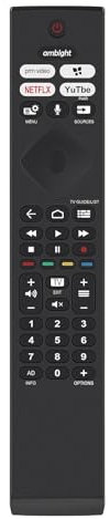 AULCMEET 398GM08BEPHN0010SR Télécommande de Remplacement de Voix Compatible avec Philip 4K OLED Smart TV 50PUH8516/96 55PUH8265/96 65PUH8507/96 70PUH8257 75PUH8217/96