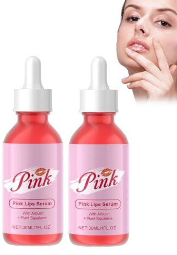 Pink Lip Care Serum – Intensiv Pflegendes Lippen-Serum Mit Hyaluronsäure Für Volle, Glänzende Lippen – Lang Anhaltende Feuchtigkeit, Reparatur Trockener & Rissiger Lippen – 2er Pack
