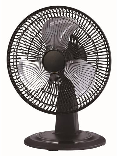 DISPAU PRESENTA VENTILADOR DE MESA 10, CLASE PREMIUM, Potente acabados metálicos. Rejilla de protección - Diseño metal negro estilo retro - Para oficina sala de estar dormitorio.