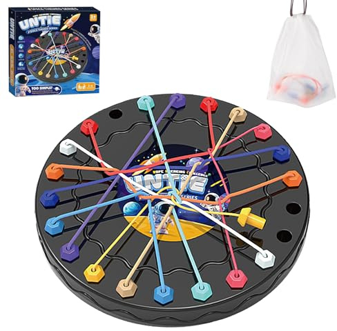 Brainy Knots Puzzle Game - Twisted Rope Brain Strategy Rope Challenge Toy, Interactive Strategic Knot Untying Toy, Board Games Puzzle Games Kids for Family Gathering, Gifts for Kids