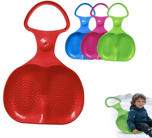 Popo-Rutscher Schlitten mit Griff Poporutscher Rodel Bob Schneerutscher für Kinder & Erwachsene; Ultraleicht Rutschteller Bobscheibe Snow Bob
