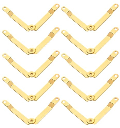 10 Stück Goldene Deckelscharniere aus Eisen für Schatztruhe